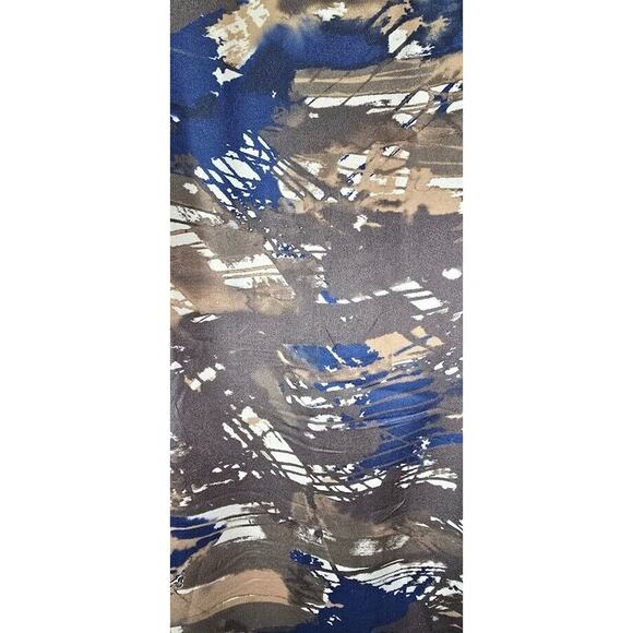 Lafayette 148 100% silk Brown, White & Blue long sleeve blouse size 14 large - Picture 4 of 6